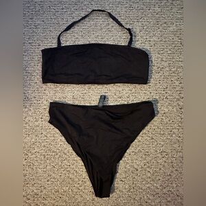 SKIMS Black Strapless Bikini Set SIZE XL